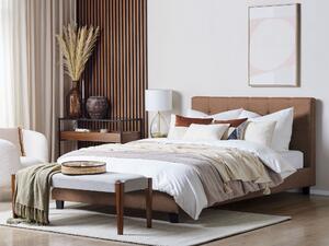 Čalouněná postel 180 x 200 cm hnědá LA ROCHELLE