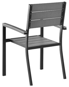 Sada 4 zahradních židlí v šedé barvě PRATO