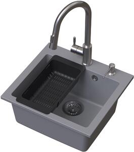 Ruvetti Frigo dřez s baterií a příslušenstvím šedá/ocel LP_3200-FR4945GR_W