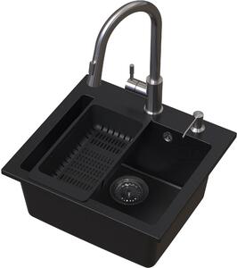 Ruvetti Frigo dřez s baterií a příslušenstvím černá/ocel LP_3200-FR4945BC_W