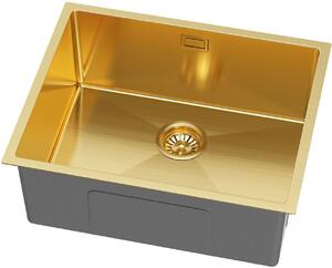 Ruvetti Stelio ocelový dřez se sifonem 54x44 cm zlatá 5001S_PVD_GOLD60_P