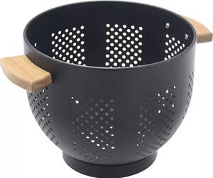 Síto s dřevěnými držadly, výška: 180 mm, průměr: 220 mm