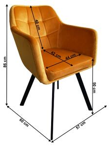 Jídelní židle Zevas (hořčičná + černá). 1044458