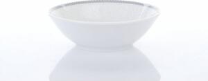 Porcelánová miska kompotová, Thun, ANGELIKA - bílá krajka, šedý lem, 13 cm