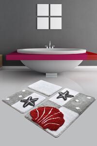 L´essentiel Maison Koupelnová předložka, Set 3 ks Deniz Yildizi - Grey, Vícebarevná