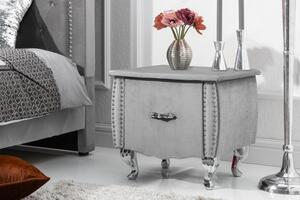 Noční stolek CHESTERFIELD 45 CM stříbrnošedý Nábytek | Ložnice | Noční stolky