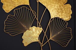 Zlatá nástěnná dekorace Ginkgo 110 cm