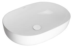 Oltens Hamnes umyvadlo 60.5x41.5 cm oválné na pult bílá lesk 40820000