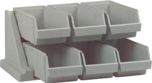 Příborník plastový 6 přihrádek Cambro, šedý