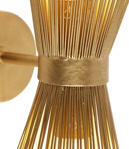 Nástěnná lampa ve stylu Art Deco, zlatá, 2 světla - koště