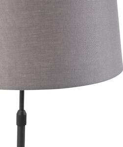Stolní lampa černá s lněným odstínem šedá 35 cm nastavitelná - Parte