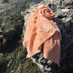 L´essentiel Maison Plážový ručník Fouta Cicim - Orange, Oranžová