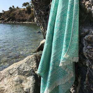 L´essentiel Maison Plážový ručník Fouta Cicim - Green, Zelená