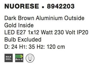 Nova Luce Stylové závěsné svítidlo Nuorese ve třech zajímavých variantách - 1 x 40 W, pr. 240 x 350 mm NV 8942203