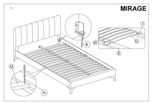 Zelená čalouněná postel MIRAGE VELVET 160 x 200 cm
