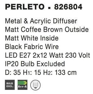 Nova Luce Stylové závěsné svítidlo Perleto v několika variantách - 2 x 10 W, pr. 350 mm, hnědá NV 826804
