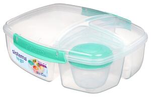 Sistema Dělený svačinový box To Go Triple Split s nádobou na jogurt 2 l, zelená