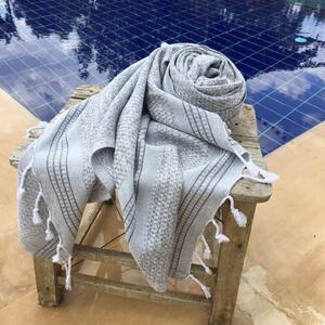 L´essentiel Maison Plážový ručník Fouta Linen - Anthracite, Antracitová