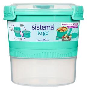 Sistema TO GO Lunchstack Krabička na svačinu + miska, vidlička, 965 ml, zelená