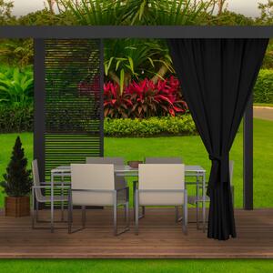 Moderní exteriérových černé závěsy na zahradní terasu 155 x 220 cm