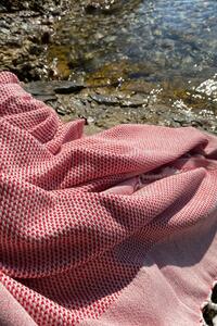L´essentiel Maison Plážový ručník Fouta Retro - Red (90 x 175), Červená