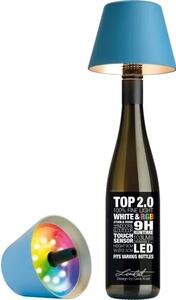 Stolní LED lampa na láhev Sompex Top 2.0 14 cm, modrá