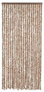 Závěs proti hmyzu béžový a tmavě hnědý 90 x 200 cm žinylka