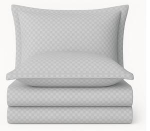 Šedé povlečení na jednolůžko z bavlny Renforcé 140x200 cm Checkered – Mila Home Luxury