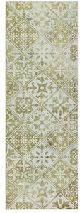 Breno Kusový koberec LUNA 107 beige – béžové dlaždice, 60x180 cm, Vícebarevné/Béžová