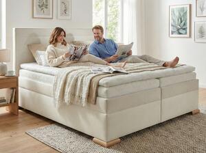 Boxspring postel LUMINA s úložným prostorem, matrací a topperem plocha spaní 160x200