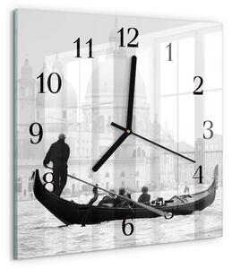 Skleněné hodiny na stěnu Benátská loď zskc-30x30-00173868