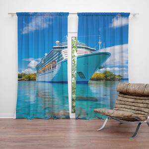Sablio Závěs Luxusní výletní loď v tropickém ráji: 2ks 140x250cm
