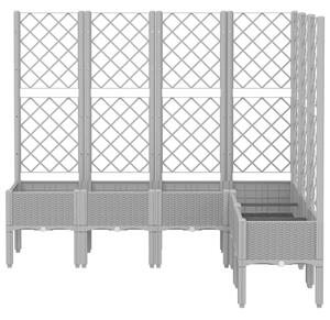 Zahradní truhlík s treláží světle šedý 160 x 120 x 142 cm PP
