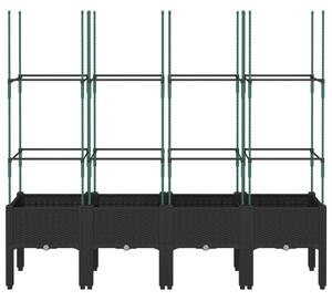 Zahradní truhlík s treláží černý 160 x 40 x 142,5 cm PP