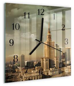 Skleněné hodiny na stěnu Varšava zskc-30x30-00174075