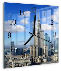 Skleněné hodiny na stěnu Varšava zskc-30x30-00174108