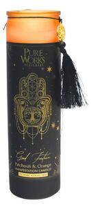 Arome Organická svíce 300 g v barevné vysoké sklenici se střapcem, Patchouli&Orange