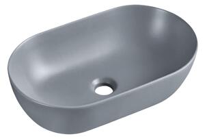 UPTrend Oválné keramické umyvadlo na desku SPARROW TR41385‑U10, pebble grey mat