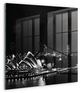 Skleněné hodiny na stěnu Sydney Horizon zskc-30x30-00174191