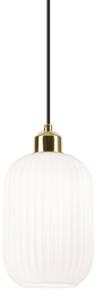 Lustr na lanku HARMA 1xE27/15W/230V pr. 14 cm bílá/zlatá