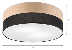 Stropní svítidlo SIRJA WOOD 2xE27/15W/230V pr. 45 cm černá/dub