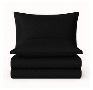 Černé povlečení na jednolůžko z bavlny Renforcé 140x200 cm Checkered – Mila Home Luxury