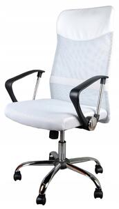 Ergonomická kancelářská židle Giosedio bílá látková s nastavitelnou výškou