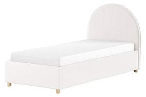 Bílá čalouněná jednolůžková postel s úložným prostorem s roštem 90x200 cm Moon – Vipack