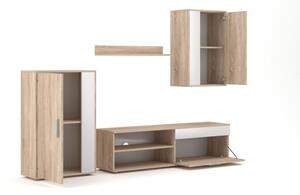 Obývací stěna BRICK 204x150x36 cm dub sonoma/bílá