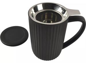 FINE 2 DINE Hi!Tea Hrnek s uchem a sítkem, objem 0,60 litru, černý