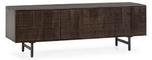 Tmavě hnědý TV stolek z mangového dřeva 145x48x40 cm Kalai – MOME