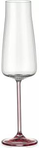 BOHEMIA CRISTAL Alex rose Sklenice na sekt, objem: 0,21 litru, výška: 251 mm