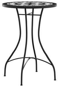 Mozaikový bistro set černý a bílý železo a keramika