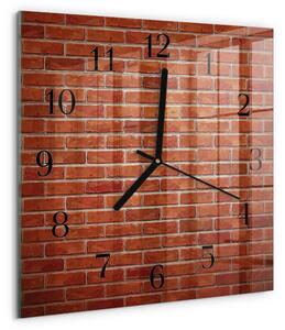 Skleněné hodiny na stěnu Cihlová zeď zskc-30x30-00174466